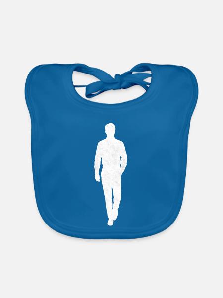Mann Gentleman Symbol Silhouette - Baby Bio-Lätzchen - Pfauenblau