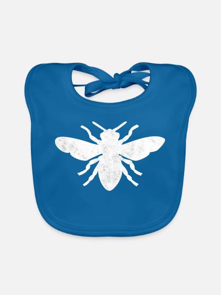 Bienen-Silhouette - Baby Bio-Lätzchen - Pfauenblau