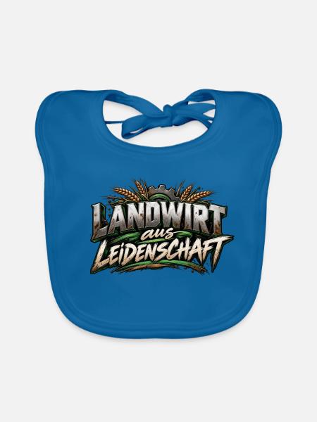 Landwirt aus Leidenschaft - Baby Bio-Lätzchen - Pfauenblau - Vorne