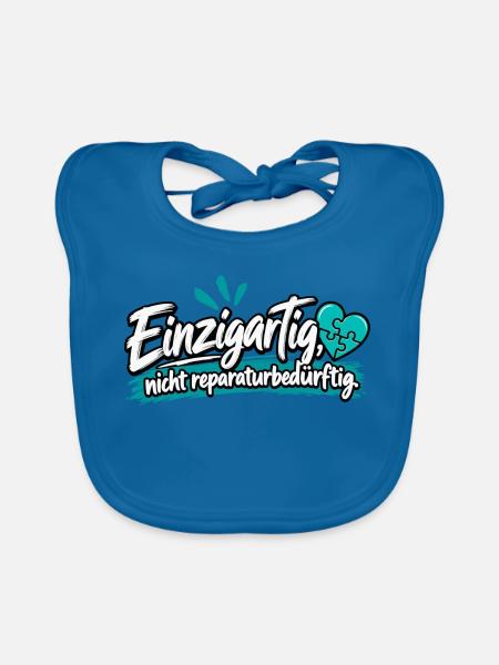 Einzigartig: Nicht Reparaturbedürftig - Baby Bio-Lätzchen - Pfauenblau