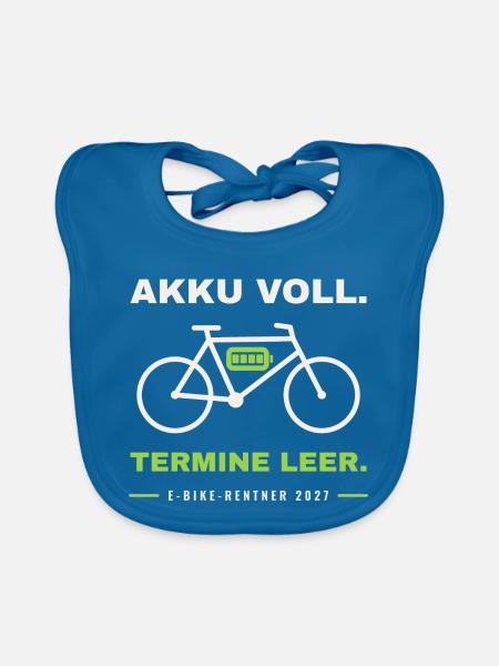 E-Bike Rentner 2027 - Baby Bio-Lätzchen - Pfauenblau