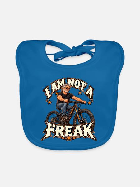 I Am Not a Freak – Bike Rebel - Baby Bio-Lätzchen - Pfauenblau - Vorne