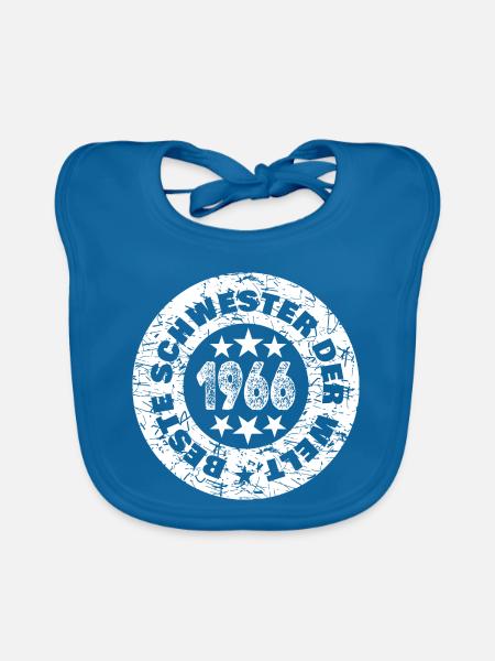 Jahrgang 1966 - Baby Bio-Lätzchen - Pfauenblau
