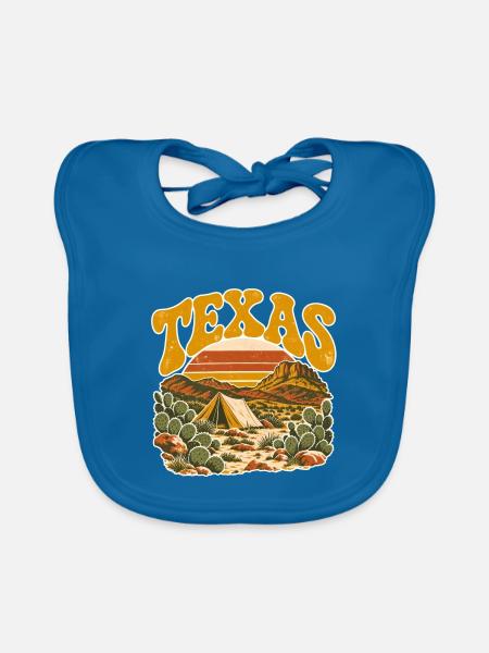 Texas Wüstensonnenuntergang Retro - Baby Bio-Lätzchen - Pfauenblau
