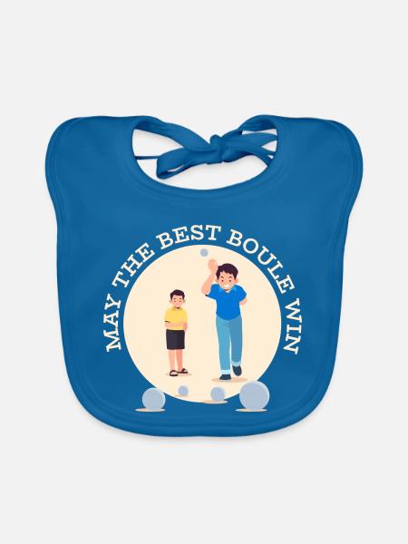 Möge die beste Boule gewinnen – Familie - Baby Bio-Lätzchen - Pfauenblau - Vorne