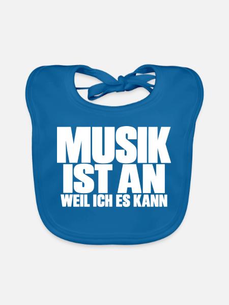 Musik ist an weil ich es kann Deejay DJ Sound - Baby Bio-Lätzchen - Pfauenblau - Vorne