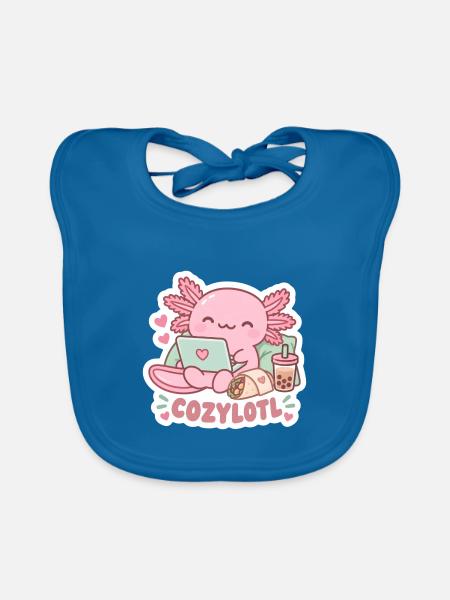 CozyLotl Kuschel Laptop - Baby Bio-Lätzchen - Pfauenblau - Vorne