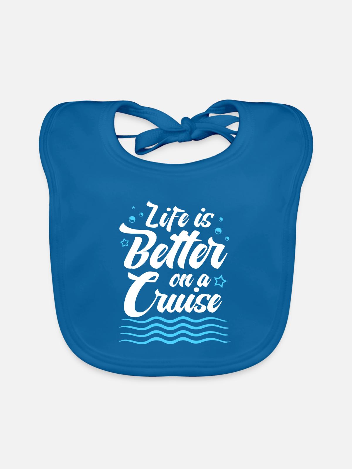 Kreuzfahrtschiff Kreuzfahrt - Baby Bio-Lätzchen - Pfauenblau - Vorne