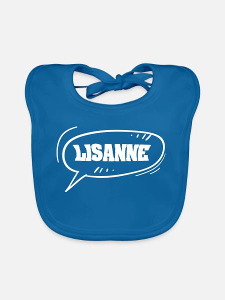 Lisanne als Comic - Baby Bio-Lätzchen - Pfauenblau - Vorne
