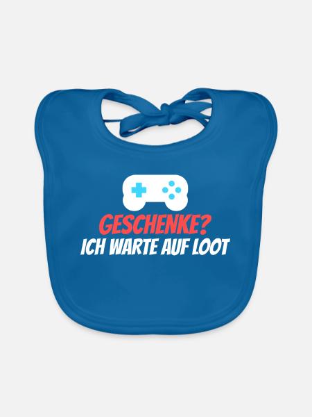 Geschenke? Ich warte auf Loot - Baby Bio-Lätzchen - Pfauenblau
