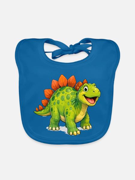 dino - Baby Bio-Lätzchen - Pfauenblau - Vorne