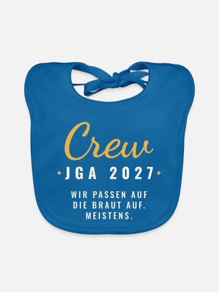 JGA 2027 Crew - Baby Bio-Lätzchen - Pfauenblau