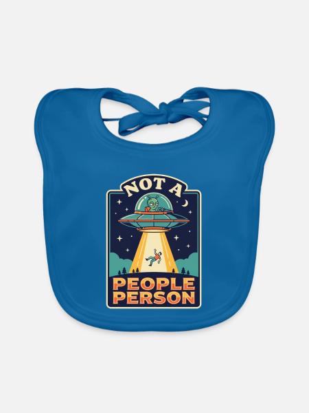 Not a people Person Alien - Baby Bio-Lätzchen - Pfauenblau - Vorne