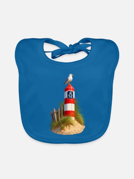 Strandmast 52 - Baby Bio-Lätzchen - Pfauenblau - Vorne