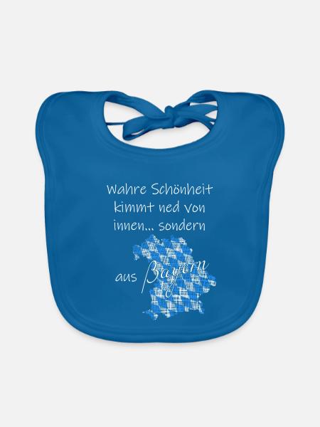 Wahre Schönheit aus Bayern - Baby Bio-Lätzchen - Pfauenblau