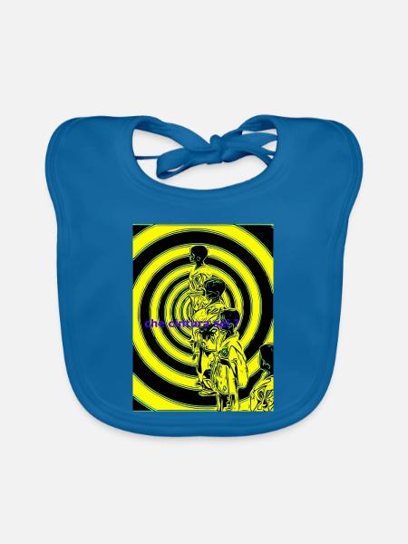 Spirals Neonfiguren-Silhouette - Baby Bio-Lätzchen - Pfauenblau - Vorne