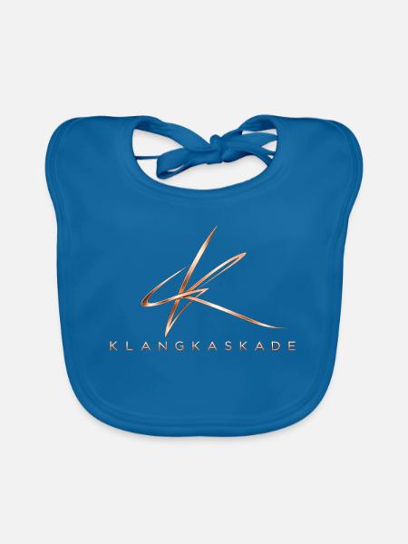 Klangkaskade – Signature Edition | Techno & DJ - Baby Bio-Lätzchen - Pfauenblau - Vorne