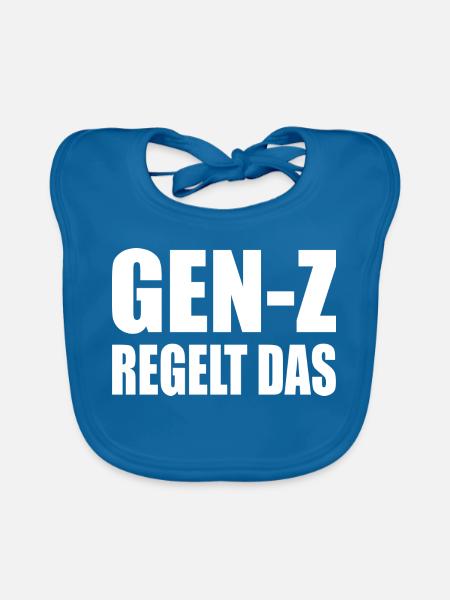 gen z regelt das - Baby Bio-Lätzchen - Pfauenblau