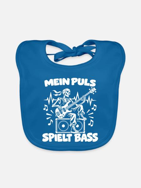 Mein Puls Spiel Bass - Baby Bio-Lätzchen - Pfauenblau