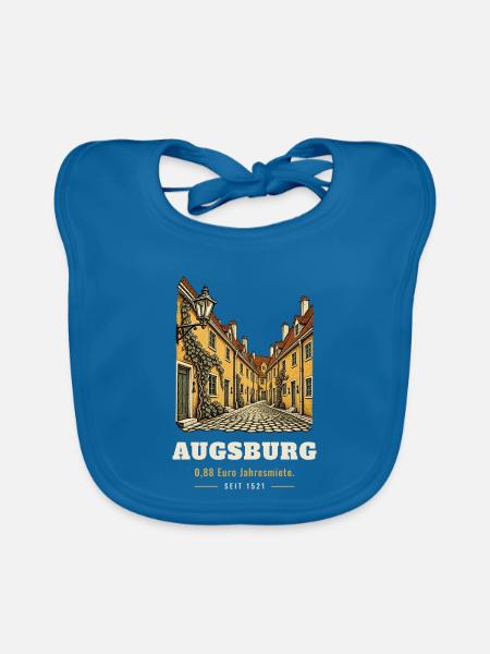 Augsburg 0,88 Euro Jahresmiete - Baby Bio-Lätzchen - Pfauenblau - Vorne