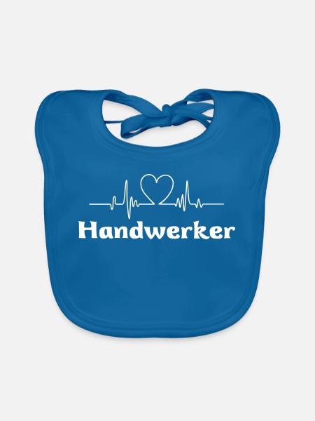 Handwerker - Baby Bio-Lätzchen - Pfauenblau