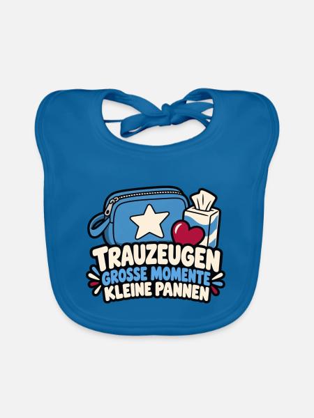 Trauzeugen – Große Momente, kleine Pannen - Baby Bio-Lätzchen - Pfauenblau - Vorne