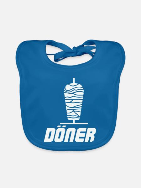 Döner Spieß Emblem - Baby Bio-Lätzchen - Pfauenblau
