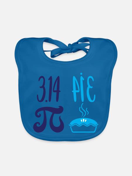 Pi und Kuchen: Mathematik-Witz - Baby Bio-Lätzchen - Pfauenblau - Vorne