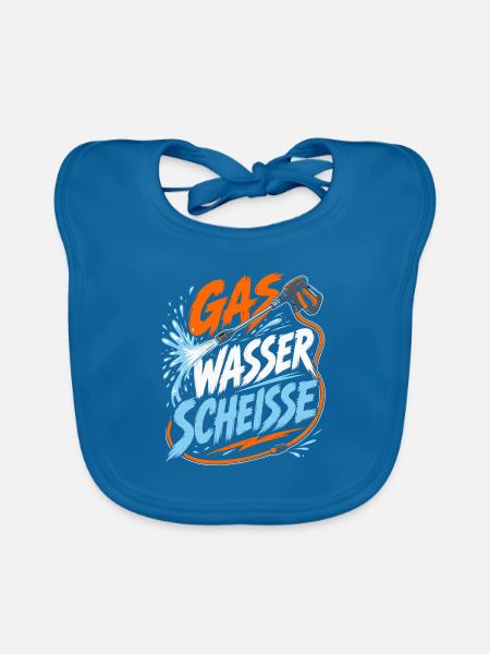 Gas Wasser Scheiße Klempner - Baby Bio-Lätzchen - Pfauenblau - Vorne