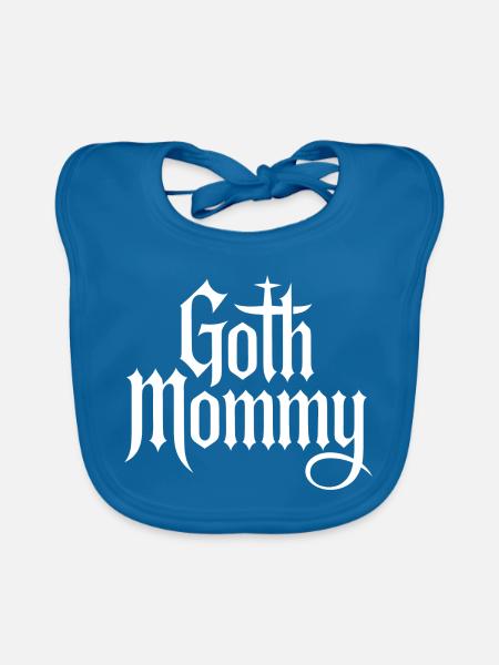 Goth-Mama-Glyphen-Tee - Baby Bio-Lätzchen - Pfauenblau
