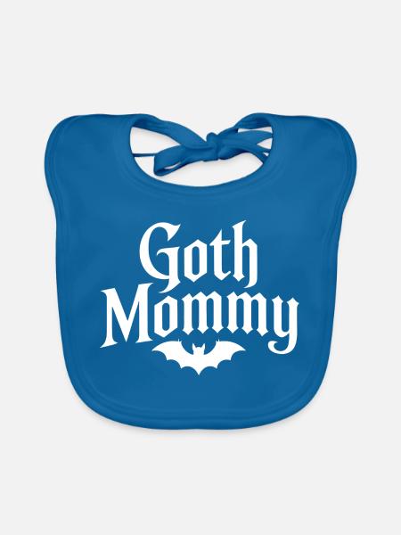 Goth-Mama-Fledermaus-Logo-Tee - Baby Bio-Lätzchen - Pfauenblau