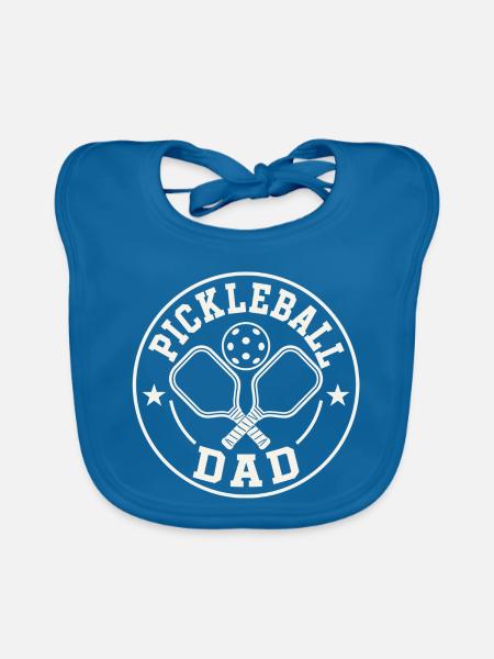 Pickleball Dad Emblem - Baby Bio-Lätzchen - Pfauenblau