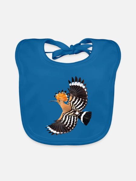 Wiedehopf - Baby Bio-Lätzchen - Pfauenblau - Vorne