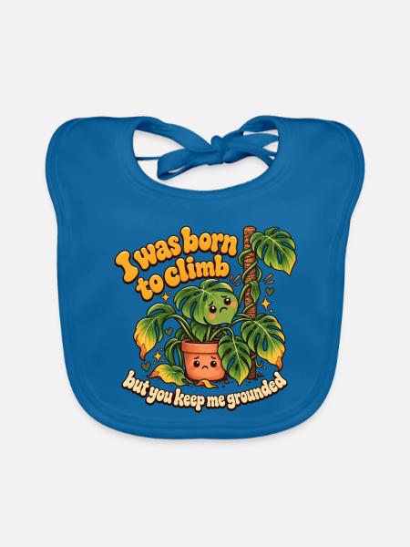 "I was born to climb" - Baby Bio-Lätzchen - Pfauenblau