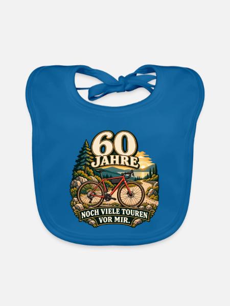 60 Jahre Radreise – Noch viele Touren - Baby Bio-Lätzchen - Pfauenblau - Vorne