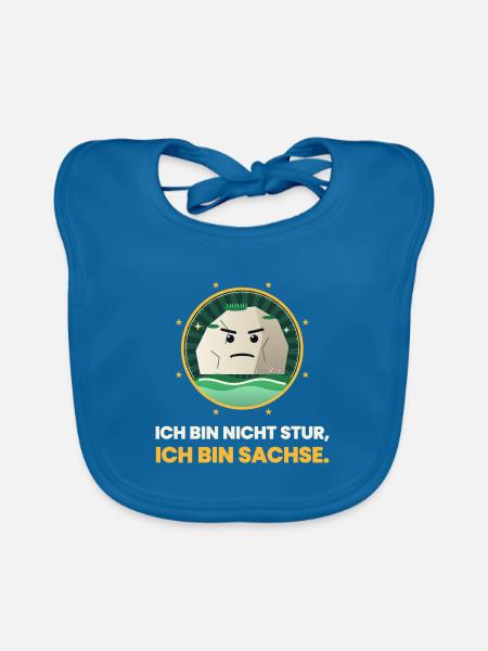 SACHSEN NICHT STUR BIN SACHSE - Baby Bio-Lätzchen - Pfauenblau - Vorne
