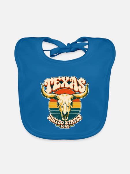 Texas Retro Sonnenuntergang - Baby Bio-Lätzchen - Pfauenblau