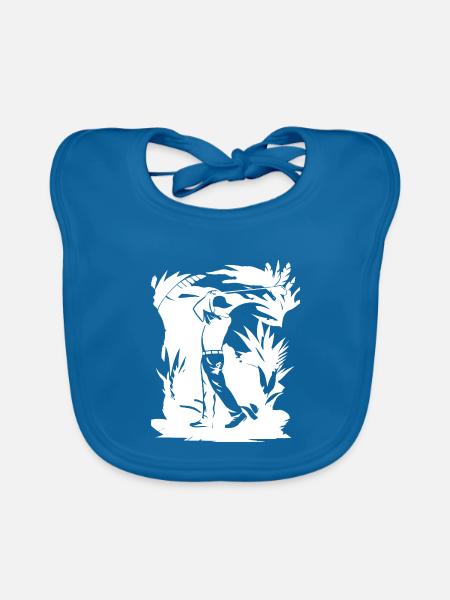 Golfspieler - Baby Bio-Lätzchen - Pfauenblau