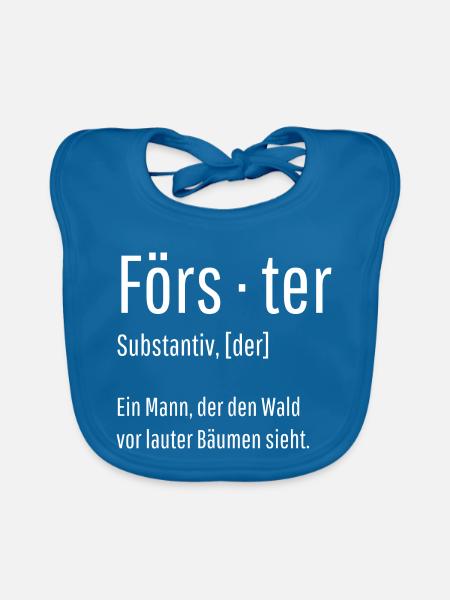 Förster Substantiv Definition Wald Geschenk - Baby Bio-Lätzchen - Pfauenblau