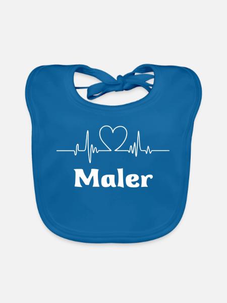 Maler - Baby Bio-Lätzchen - Pfauenblau
