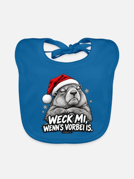 Grantige Weihnacht - Baby Bio-Lätzchen - Pfauenblau