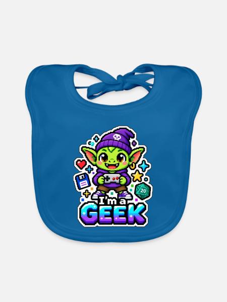 ICH BIN EIN NERD - Goblinspieler - Baby Bio-Lätzchen - Pfauenblau