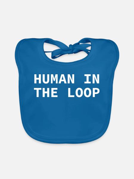 Human in the Loop Tech-Print - Baby Bio-Lätzchen - Pfauenblau