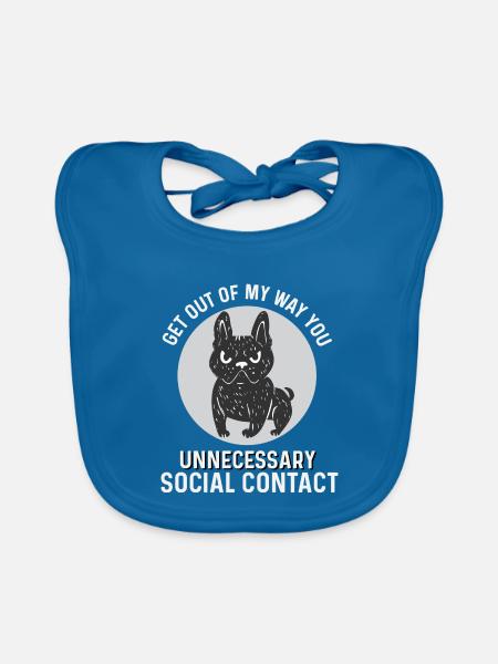 Get Out Of My Way – Grimmige Bulldogge - Baby Bio-Lätzchen - Pfauenblau - Vorne
