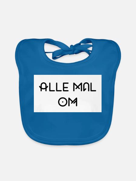 Alle Mal Om – Geometrische Line-Typografie - Baby Bio-Lätzchen - Pfauenblau