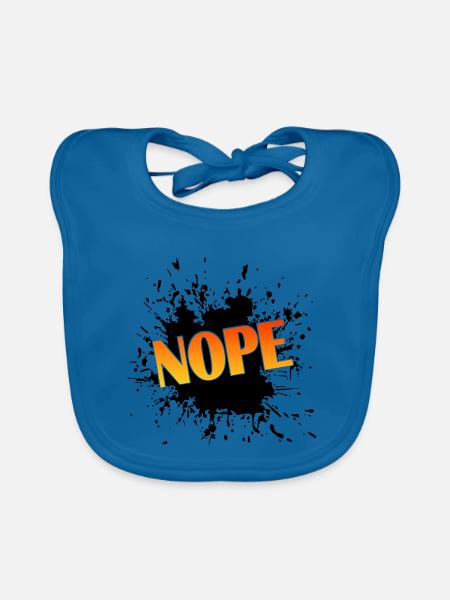 Nope Gradient - Baby Bio-Lätzchen - Pfauenblau - Vorne