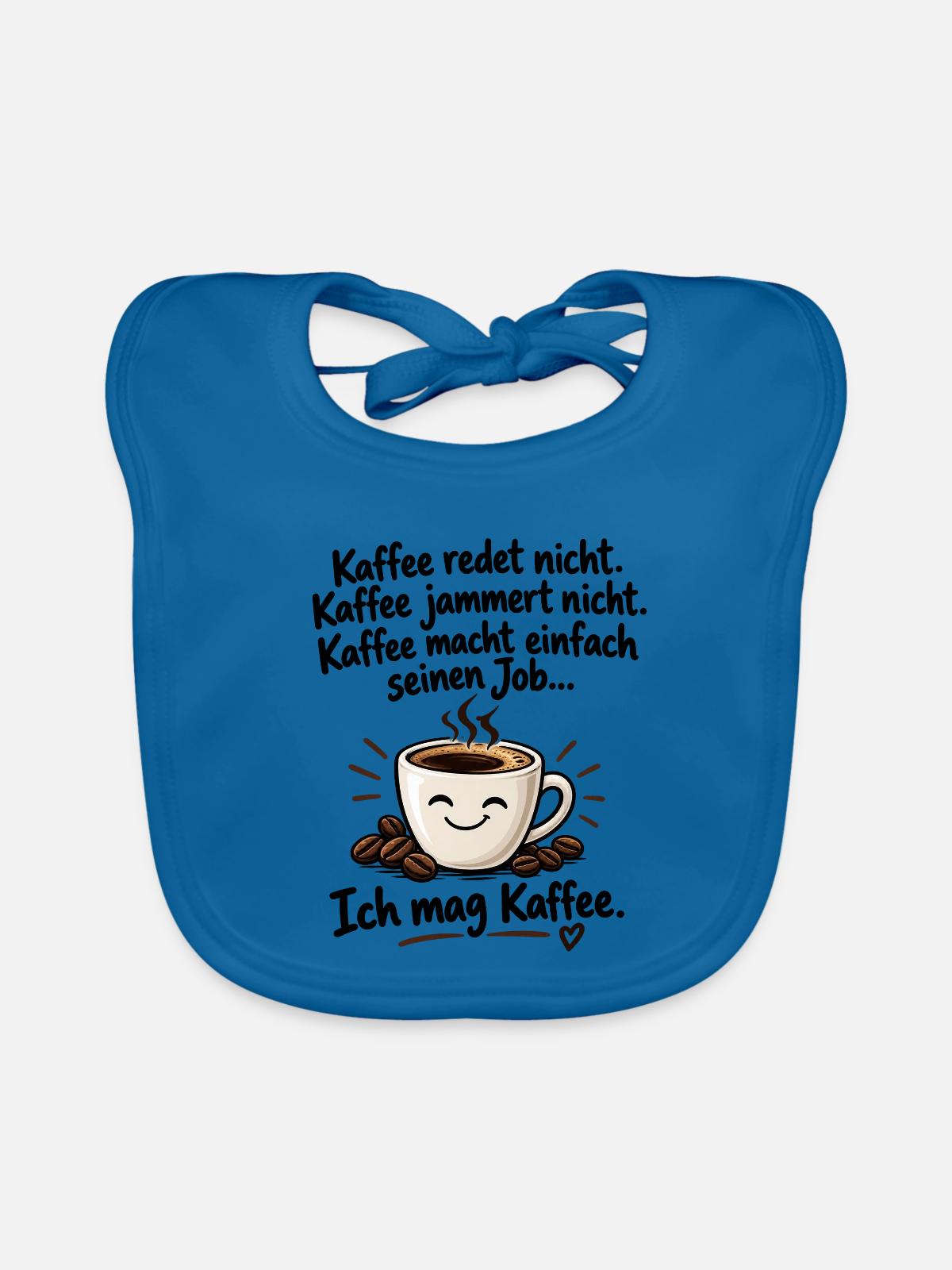 Kaffee Kuscheltasse Lächeln - Baby Bio-Lätzchen - Pfauenblau - Vorne