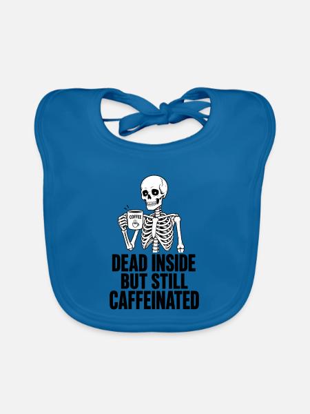 Caffee Skelett Noir - Baby Bio-Lätzchen - Pfauenblau - Vorne