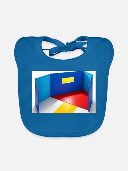 Abstrakter geometrischer Minimalismus - Baby Bio-Lätzchen - Pfauenblau
