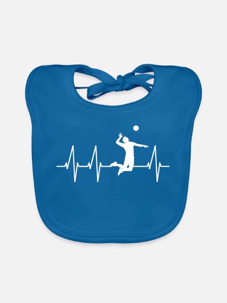 Volleyball Geschenk Idee Volleyballer - Baby Bio-Lätzchen - Pfauenblau